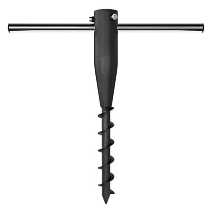 Umbrella Sand Anchor,Heavy Duty Steel No Dig Beach Sand Ground Anchor,Windproof Strong Beach Umbrella Stake Holder Stand for Umbrellas,Poles, Christmas Tree Stand Holder - color: Black