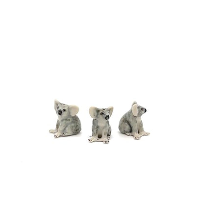 Handmade Adorable Mini Ceramic Animal Figurine – Porcelain Miniature Collectible Decor (Koala) - style: Koala