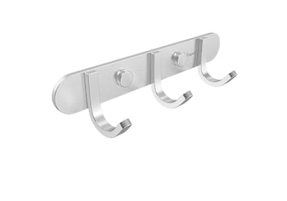 Coat Hook Rack Brushed Nickel - Sagmoc 8-Inch Coat&Towel Hook Rail Wall Mounted with 3 Hooks, Durable Wall Hangers for Bedroom, Bathroom, Foyer, Hallway (SUS304 Stainless Steel) - size: 3 Hooks