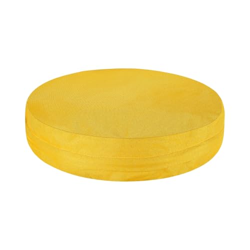 uxcell Round Floor Pillow Cover, 15.7" Floor Cushion Cover, Washable Dustproof Round Tatami Meditation Pillow Protector with Zipper for Living Room Bedrooms Office Outdoor Indoor, Yellow - color: Yellow, size: 15.8" x 15.8" (Pack of 1)