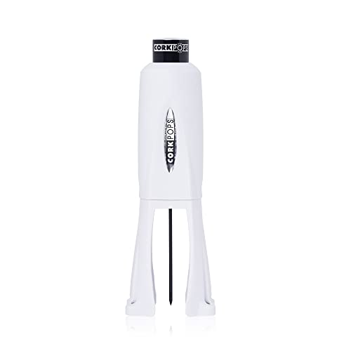Cork Pops Legacy Wine Opener Built-in 4-Blade Foil Cutter Safe Cork Removal, Effortless Push Button Use, Needle Guard for Safety, Low-Pressure Cartridge Opens Up To 60 (White, With 1 Cartridge) - color: White, size: 1 Cartridge