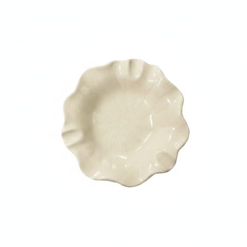 Ceramic Jewelry Dish, Decorative Ring Tray for Vanity or Dresser, Small Catchall Bowl for Earrings and Keys, 4.1 Inch (1 PC) - color: White