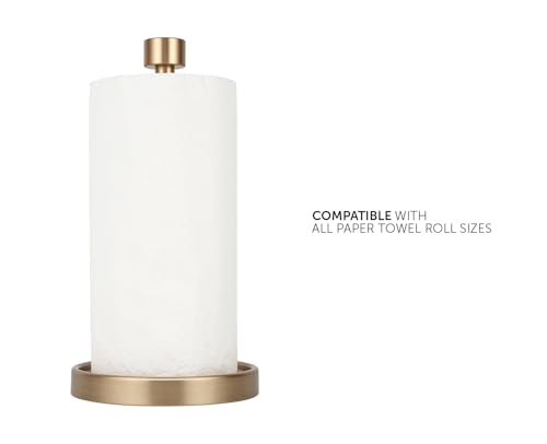 Ivilon Countertop Paper Towel Holder - Modern End Cap Minimalist Design - Color Warm Gold - color: Warm Gold