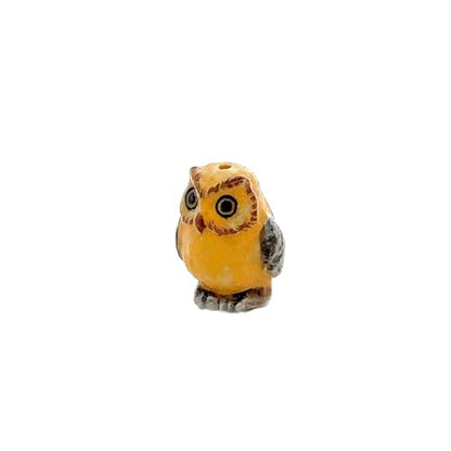 Adorable Mini Ceramic Animal Figurine – Porcelain Miniature Collectible Decor (Yellow owl) - style: Yellow owl