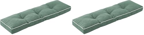 IPYNBAP Bench Cushion, 42 x 16 Inch Patio Furniture Cushions with Durable Ties, Soft Memory Foam Bench Cushions for Indoor/Outdoor Furniture with Non-Slip Bottom, Kitchen&Dining, Green (Pack of 2) - color: Green, size: 42*16+4” (Pack of 2)