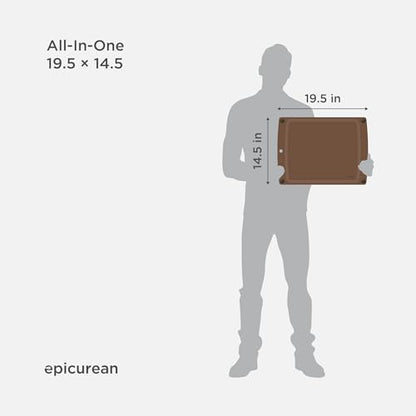 Epicurean All-In-One Cutting Board with Non-Slip Feet and Juice Groove - Non-toxic, Dishwasher Safe,Made in the USA, 19.5" x 14.5", Nutmeg - color: Nutmeg/Brown, size: 19.5"L x 14.5"W
