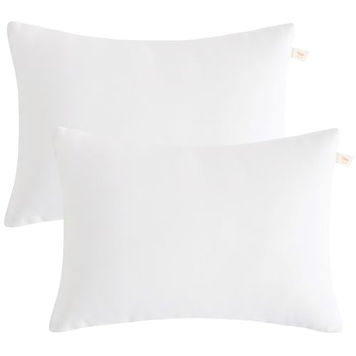 BEDSUM Toddler Pillows 13x18 Microfiber: Travel Inserts, 2 Pack, White | Soft brushed microfiber, 13x18 size, 2 pillow inserts, machine washable, lightweight for daycare, travel, and home use - color: White, size: 13x18 inches