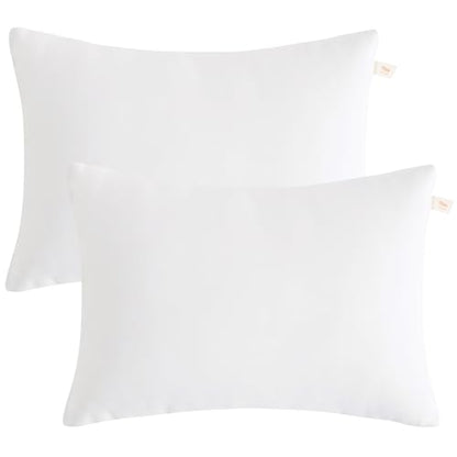 BEDSUM Toddler Pillows 13x18 Microfiber: Travel Inserts, 2 Pack, White | Soft brushed microfiber, 13x18 size, 2 pillow inserts, machine washable, lightweight for daycare, travel, and home use - color: White, size: 13x18 inches
