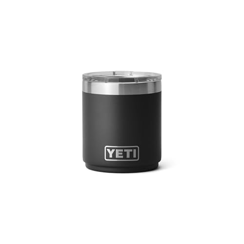 YETI Rambler 10 oz Ceramic Lined Lowball 2.0, Vacuum Insulated with MagSlider Lid, Black - color: Black