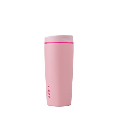 Owala SmoothSip Slider Insulated Stainless Steel Coffee Tumbler, Reusable Iced Coffee Cup, Hot Coffee Travel Mug, BPA Free 20 oz, Pucker Up - color: Pucker Up, size: 20 Ounces, style: No Handle