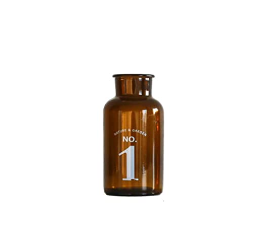 Amber Glass Vase Set, Bud Vase, Decorative Glass Bottles, Apothecary Jars, Vintage Flower Vase Centerpieces for Wedding Home Table Décor (1pc-No.1-500ml) - size: 1pc-No.1-500ml