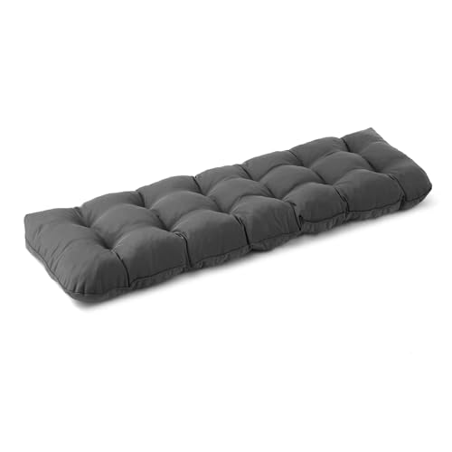 IPYNBAP Outdoor Bench Cushion, 48x18x5 Inch, Water-Resistant Bench Cushion for Outdoor/Indoor Furniture, Patio Bench Seat Cushion, Fade Resistant Outdoor Cushions for Porch Swing Couch, Dark Grey - color: Dark Grey, size: 48x18x5 Inch