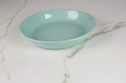 Double Line 9.5"/36 oz Dinner Bowl, Set of 2, Seafoam - color: Seafoam, size: Dinner Bowl