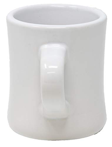 Funny Guy Mugs Classic Retro Diner Coffee Mug - Heavy Duty 10 Oz Stoneware Cup with Easy Grip Handle - Ideal for Hot and Cold Beverages (White, 10 Ounce) - color: White
