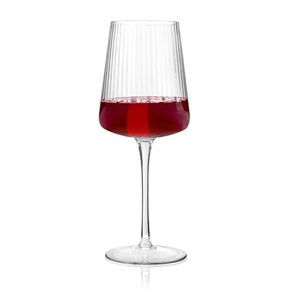 ARTLAND Soho Optic 8.5 oz Champagne Flute & 14 oz Goblet (8-Piece Set) - Stemmed Glasses for Weddings, Parties - Versatile for Cocktails, Prosecco, Wine Excellent Gift Idea, Dishwasher Safe (Clear) - color: Clear, style: Goblet & Champagne Flute (8-Piece)