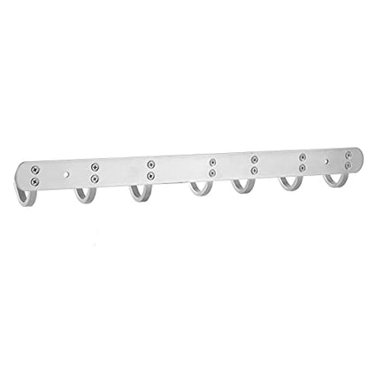 304 Stainless Steel Brushed Nickel Coat Hook Hanger Wall Mounted 17-Inch Towel Hook Rack with 7 Hooks, Easy Installation Rail for Bedroom, Bathroom, Foyer, Hallway, Office, Rust and Water Proof - size: 7S hooks