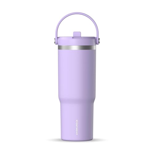 Hydrapeak Nomad 32oz Stainless Steel Insulated Travel Tumbler with Handle & Straw Lid, Leakproof, Cupholder Friendly, Back to School, College Dorm, Gym & Everyday Hydration, Cold 24 Hours (Lavender) | with Handle - color: Lavender