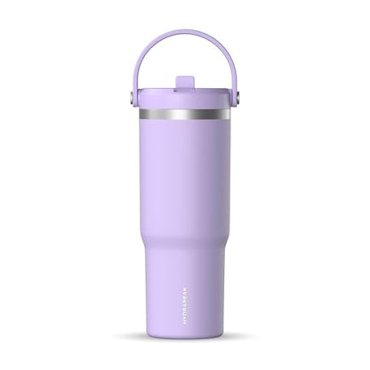 Hydrapeak Nomad 32oz Stainless Steel Insulated Travel Tumbler with Handle & Straw Lid, Leakproof, Cupholder Friendly, Back to School, College Dorm, Gym & Everyday Hydration, Cold 24 Hours (Lavender) | with Handle - color: Lavender