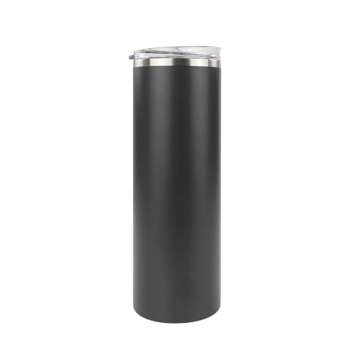 Hogg 20 oz Skinny - Charcoal Gray, Powder Coated Tumblers for Laser Engraving, Engravable Tumblers Bulk, Stainless Steel Cups Bulk, Insulated Cups with Lids - color: Charcoal Gray