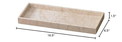 Creative Home Natural Java Marble Tray Handcrafted Stone Organizer for Bathroom Vanity Office Entryway Not Plastic Elegant Catchall for Skincare Jewelry Stationery, 6.5 x 16.5 x 1.5 H Inch - size: 6.5" x 16.5" x 1.5", style: Organizer Tray