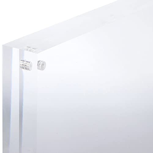 SimbaLux Magnetic Acrylic Picture Photo Frame 8x10 inches UV Protection | 24mm Thick, Clear Glass Like, Double Sided Frameless Desktop Floating Display, Free Standing, 20% Thicker than Most, 1 Pack - size: 8" x 10"