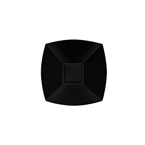 4 Pack Disposable Black Plastic Serving Bowls Square Party Candy Use 8oz | Square Design. Disposable Party Tableware. Salad, Fruit & Candy Use. Candy Buffet Containers. Black Plastic. - color: Black, size: 8 OUNCE
