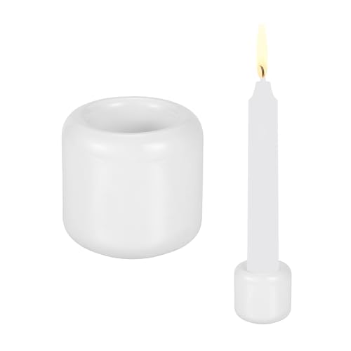 PATIKIL 2 Pcs Chime Candle Holder, 0.7 Inch ID Ceramic Mini Candle Holder for Meditation Spell Supplies Table Centerpieces Home Decoration, White - color: White, size: 0.7 Inch