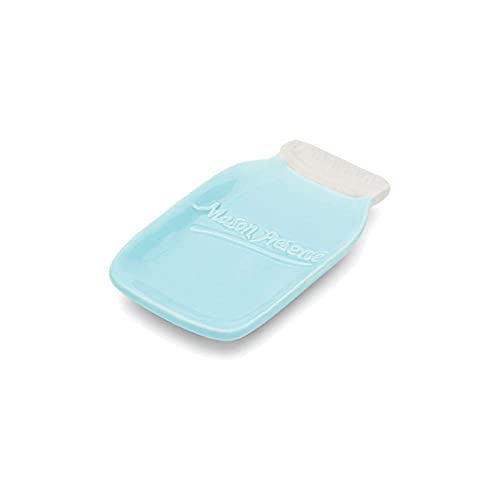 Fox Run 11704 Ceramic Mason Jar Spoon Rest, 6 x 3.5 x 0.75 inches, Blue - style: Spoon Rest