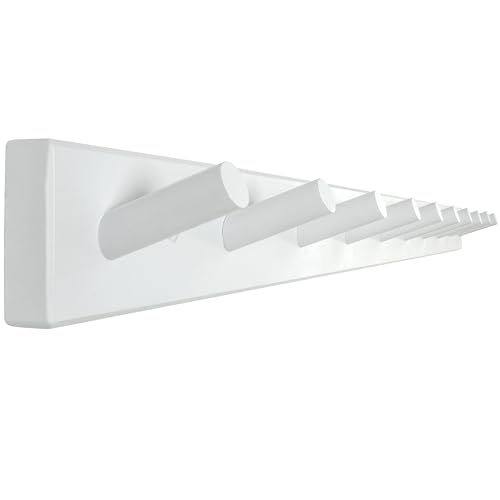 WEBI Coat Rack Wall Mounted,10 Hooks,38" Long Coat Hanger Wall Mount,Peg Rail Hat Hooks for Hanging Caps,Jacket,Clothes,Coats,White - color: White, size: 38 inch