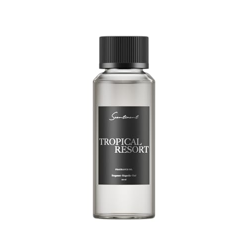 Scentiment Tropical Resort Diffuser Oil - Fragrance Oil Refill - 4.06 fl oz | Premium Hotel Scent with Notes of Bergamot, Magnolia & Oud, hotel-inspired aromatherapy home fragrance oil, for air diffusers - size: 4.06 Fl Oz (Pack of 1)