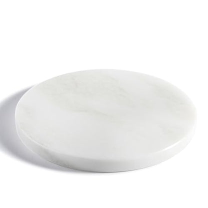 BCS Natural Round Marble Charcuterie and Cutting Boards for Kitchen, 10" Marble Cheese Pastry Board Stone Slab for baking, Pastries, Bread, Chocolate, Candy (Namib Fantasy)