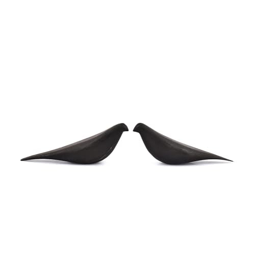 Statues Black Acacia Wood Bird Set of 2 Decorative Sculptures for Home Décor, Modern Black Bird Ornaments for Living Room, Office (8.25'' X 2.5'' X 3.25'')