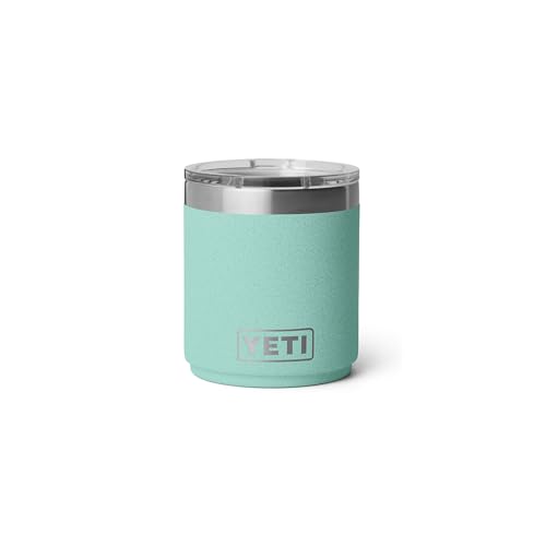 YETI Rambler 10 oz Ceramic Lined Lowball 2.0, Vacuum Insulated with MagSlider Lid, Sea Stone - color: Sea Stone-Textured