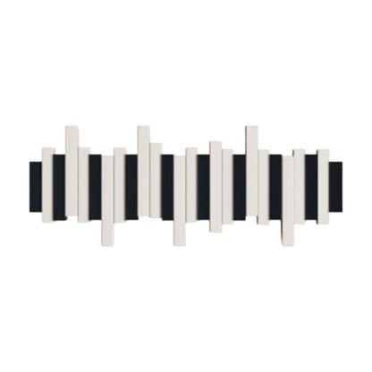Wall-Mounted Coat Rack Rail Hook with Wood Pegs,Piano Coat Rack Wall Mount,for Small Spaces Entryway Hallway Bathroom(8 Hooks) - size: 8 Hooks