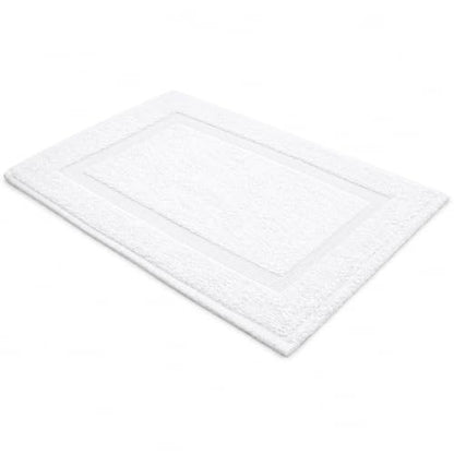 Rajlinen Cotton Bath Mat 2 Pack 23x36-100% Cotton 500 GSM Highly Absorbent Hotel Spa Bathroom Floor Mats, Aesthetic White Bath Mat Towels, Machine Washable Shower/Bathtub Rugs - color: White