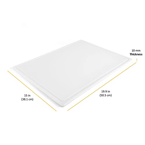 Farberware Cutting Board for Kitchen, Extra Large 15 x 20 Inch Plastic Cutting Board with Deep Juice Groove, Reversible, Dishwasher Safe, White - size: 20.1"L x 15"W