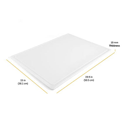 Farberware Cutting Board for Kitchen, Extra Large 15 x 20 Inch Plastic Cutting Board with Deep Juice Groove, Reversible, Dishwasher Safe, White - size: 20.1"L x 15"W