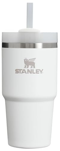 STANLEY Quencher H2.0 Flow State Tumbler, 20 oz, Frost | Straw and 3-Position Lid | Cup Holder Compatible for Travel | Insulated Stainless Steel Cup | BPA-Free - color: Frost, style: Classic