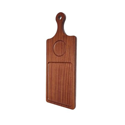 Black Walnut Wood Serving Board with Handle - 15" x 6" Food Serving Tray for Kitchen Appetizers, Wooden Cutting Chopping Board for Meat, Vegetables, Bread, Cheese Board - size: 15" X 6" Black Walnut