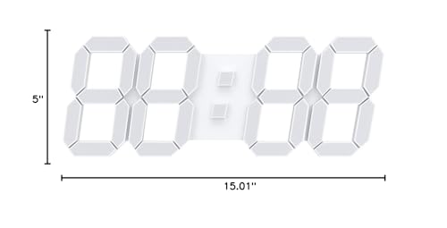 EDUP HOME® 15" Larger 3D LED Wall Clock with Remote Control, 7-Color RGB | Digital Alarm Clock with Adjustable Brightness, 12/24-Hour Time, Date & Temperature Display for Home & Office - color: Rgb Led Wall Clock 15“