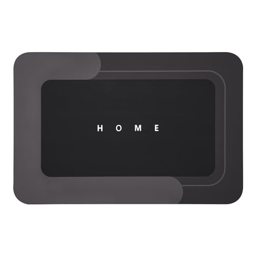 Housego Absorbent Bath Mat, Quick Dry Bath Rug, Non-Slip, 15.7x23.6 Inch, Black - color: Black, size: 1 Rectangular Piece (15.7" x 23.6")