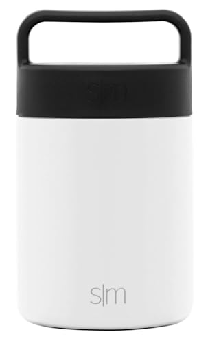 Simple Modern Food Jar for Hot Food | Reusable Stainless Steel Vacuum Insulated Leak Proof Lunch Storage for Smoothie Bowl, Soup | Provision Collection | 12oz | Winter White (Black Lid) - color: -Winter White (Black Lid), size: 12 Ounces