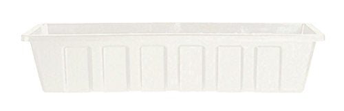 Novelty Poly-Pro Plastic Flower Box Planter, White, 24-Inch - color: White, size: 24-Inch