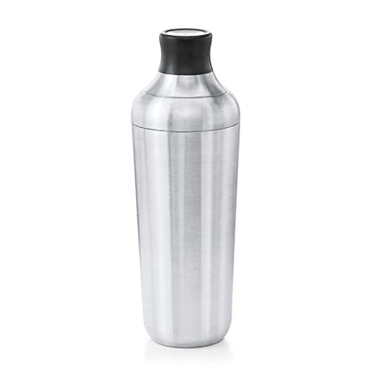OXO Steel Cocktail Shaker with Strainer, Stainless Finish - 24 oz Capacity | Bar Tool, Easy-Grip Design, Home Bar, Bartending Equipment, Beginner-Friendly, Leak-Proof, Single Wall Shaker