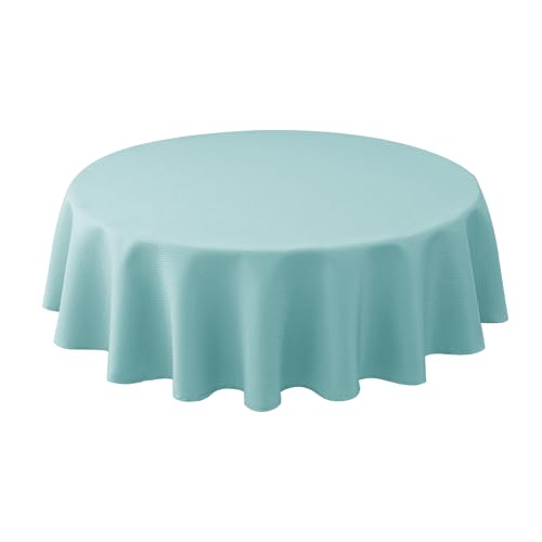 Biscaynebay Round Tablecloth 70 Inch-Auqa Blue Outdoor Fabric Table Cover-Small Circle Folding Table Cloths Linen Water Resistant for Kitchen Dining Picnic Patio Outdoor Party Restaurant Tables - color: Aqua Blue, size: 70" (Round)