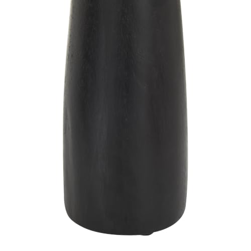 Deco 79 Mango Wood Decorative Candle Holder Pillar Candle Stand, Set of 3 Candlestick Holder 10", 6", 8" H, Black