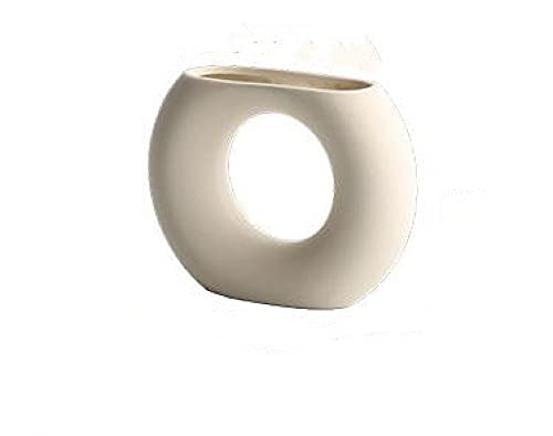 Ceramic Ornaments Bedroom Decor Home Accessories Ceramic Modern Arts Vase Donut Vase Abstraction Flowers Vase Decoration Nordic Modern Style Vases for Flowers Office Home Deco