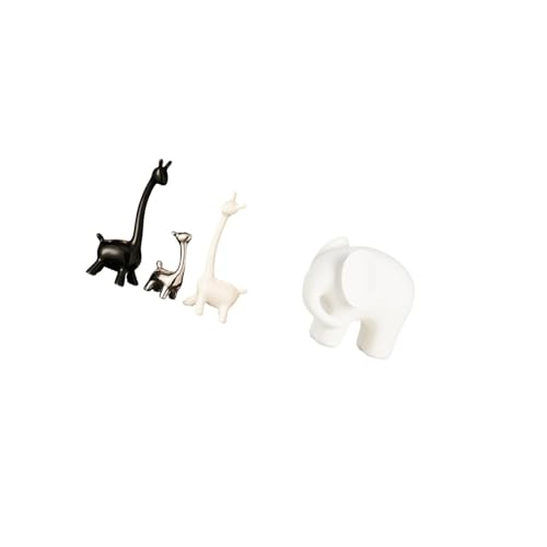 Baoblaze Modern Ceramic Animal Figurines Statue Centerpiece Sculpture Collectible for Desk Office Bookshelf Bedroom Decor