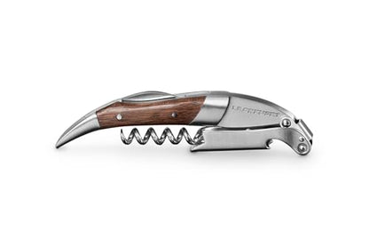 Le Creuset Black Walnut Corkscrew Wine Opener | One-Step Waiter's Friend - color: Wood and Stainless Steel, style: Wine Opener