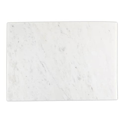 Santa Barbara Design Studio Waterfall Marble Tray - Elegant Table Display Riser Charcuterie Cheese Board Footed Stand, 14" x 10", White
